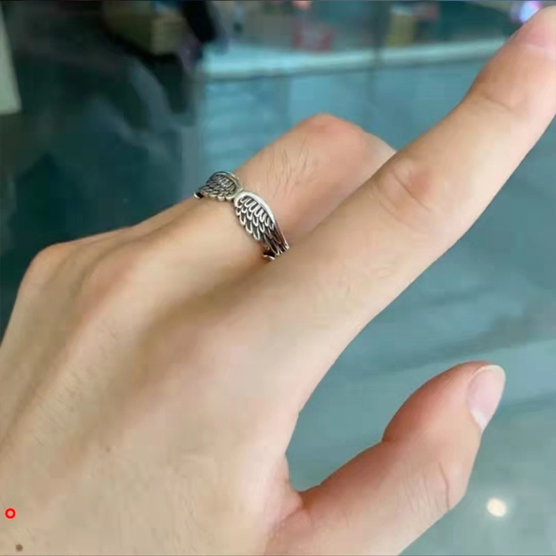 Nhẫn thép không gỉ hình đôi cánh thiên thần