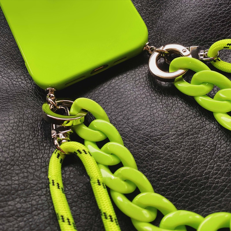 Ốp Điện Thoại Màu Trơn Có Dây Đeo Chéo Cho Iphone 11 12 13 Pro Max 13 MiNi 11 XR X XS Max 7 8 Plus