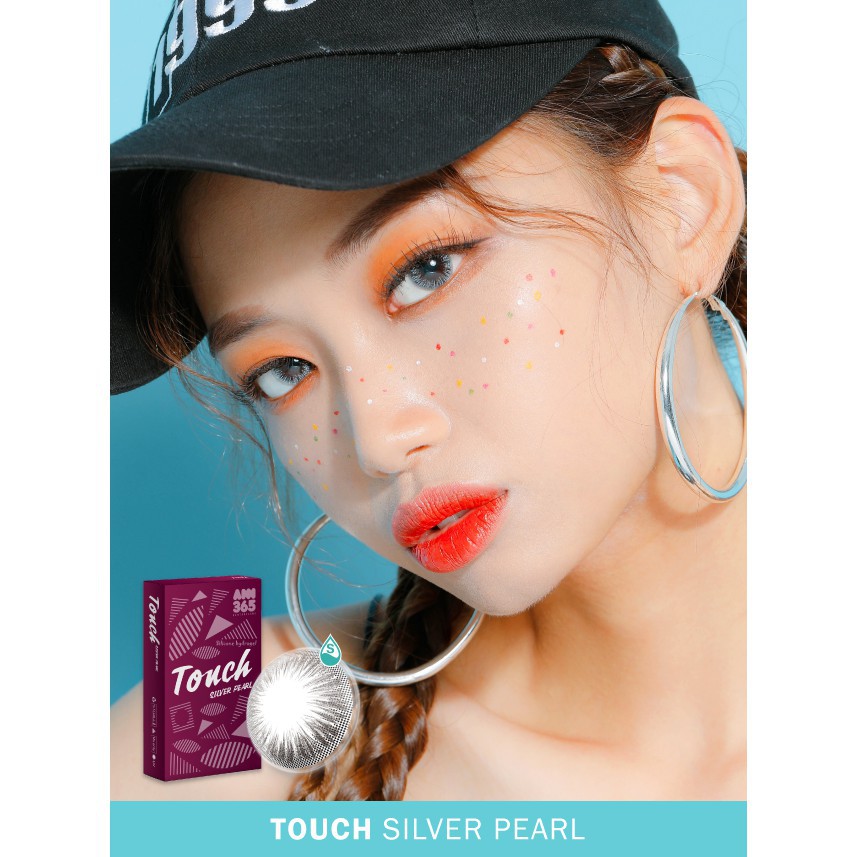 [Top bán chạy] Kính Áp Tròng Cận Thị Màu Bạc Touch Silver Pearl, Lens Mắt Đẹp Hàn Quốc Sử Dụng...