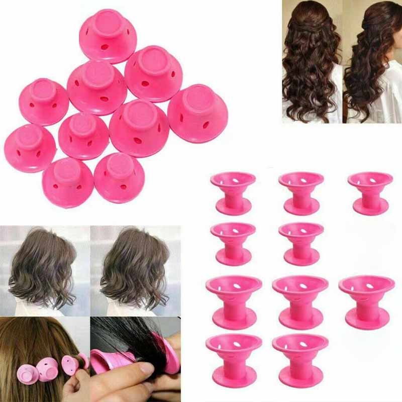 Set 10 Lô Uốn Tóc Bằng Silicon Mềm Không Dùng Nhiệt DIY