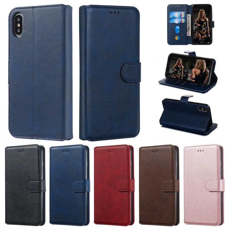 Bao Da Điện Thoại Nắp Lật Kiêm Ví Đựng Thẻ Kiểu Doanh Nhân Cổ Điển Cho IPhone 12 11 XR XS X Pro Max Mini Ốp