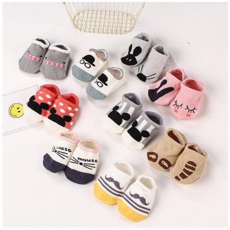 Tất kid cổ ngắn có chống trượt cho bé trai bé gái