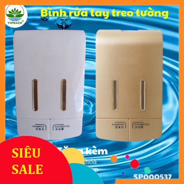 [Dán tường] Bình đựng nước rửa tay treo tường, hộp đựng xà phòng gắn tường 1 lít đôi 2 ngăn