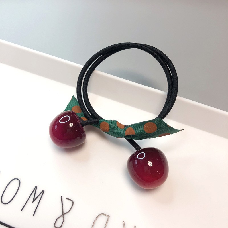(CHỌN MÀU) Dây Buộc Tóc, Cột Tóc Hình Trái Cherry Xinh Xắn Dành Cho Bạn Nữ XIC9