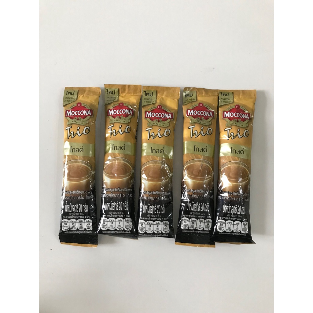 COMBO 4 BỊCH CÀ PHÊ HOÀ TAN MOCCONA TRIO GOLD 100G (5 GÓI)