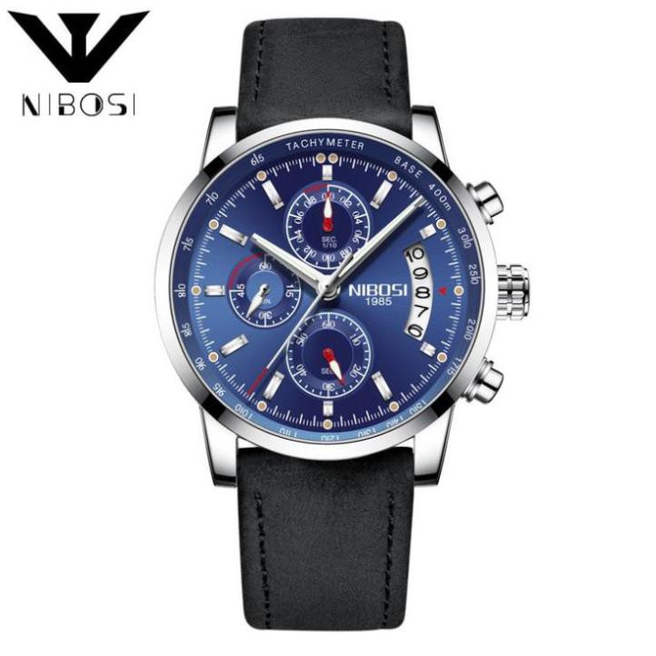 ( CHÍNH HÃNG ) Đồng hồ nam Nibosi 2327 dây da sang trọng lich lãm Thiết Kế Hiện Đại lamtuyetshop
