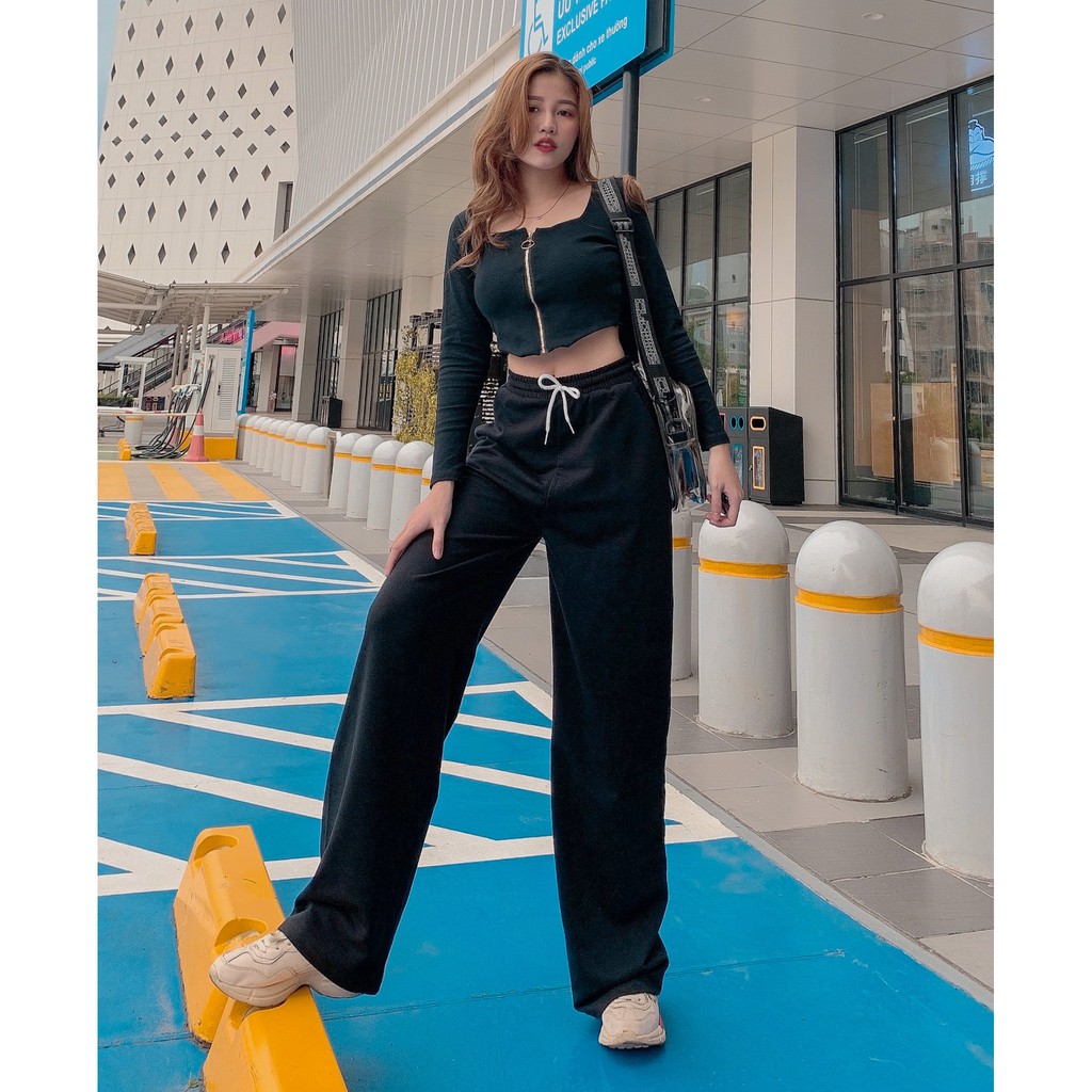 Quần Ống Suông Chất Nỉ Basic Form Rộng Culottes Siêu Xinh 💗 | BigBuy360 - bigbuy360.vn