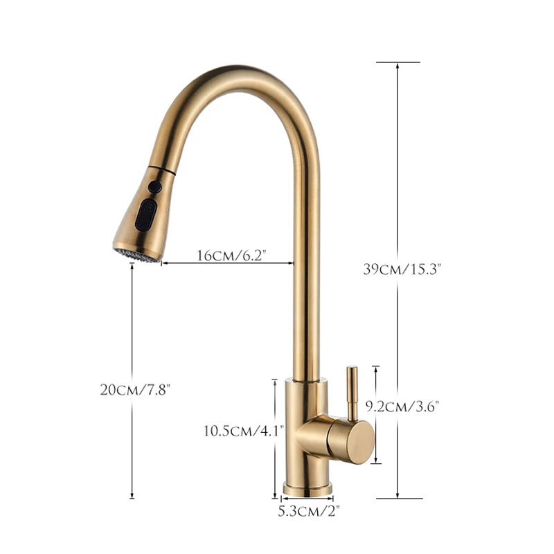 Vòi Nước Bằng Thép Không Gỉ 304 Màu Vàng Sang Trọng Không Gỉ Không Gỉ