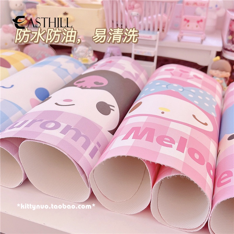 Thảm Dài Trải Bàn Chống Dầu Họa Tiết Sọc Caro Màu Sắc Macaron