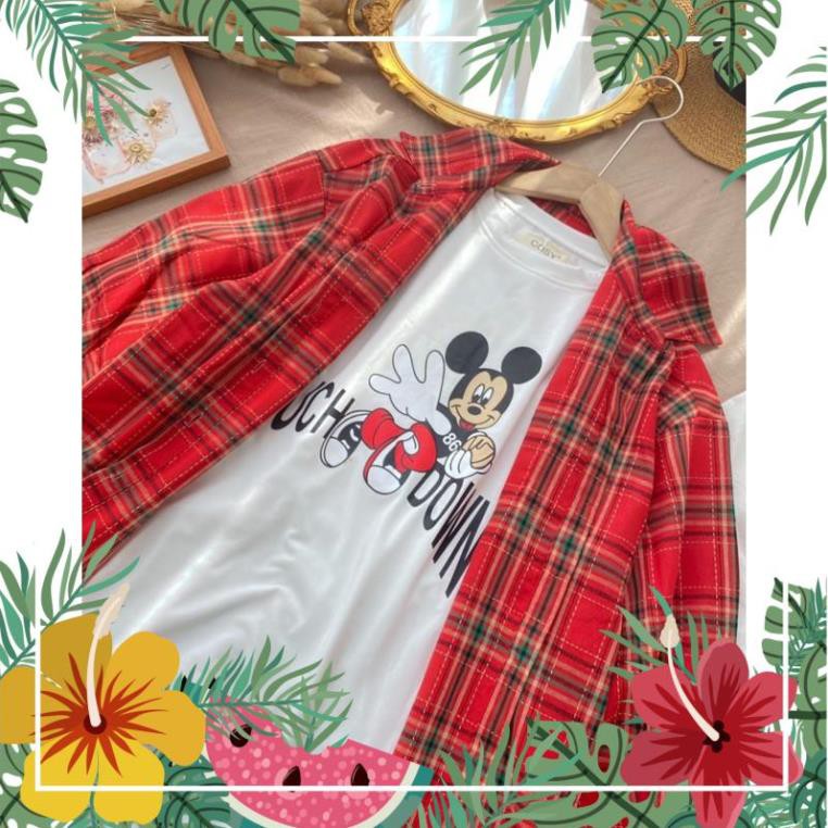 [SALE_50%] SET ÁO THUN MICKEY + SƠ MI CARO- Chất liệu cao cấp - Phiên bản Mickey - [CAO CẤP] [FLASHSALE] | BigBuy360 - bigbuy360.vn