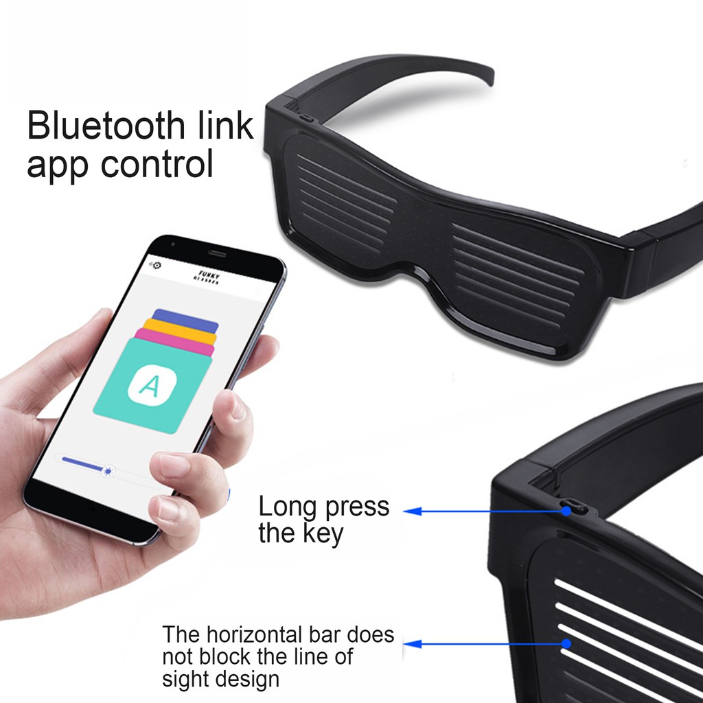 Kính Mát Phát Sáng Kết Nối Bluetooth Với Đèn Led