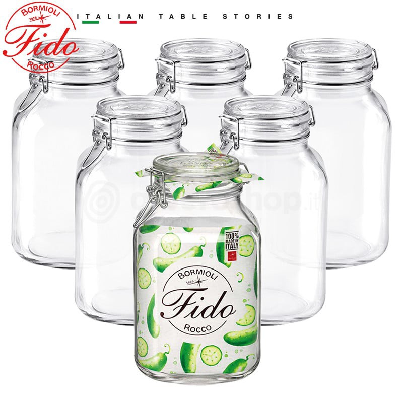 Hũ thủy tinh Bormioli Rocco Fido nắp cài 3 lít