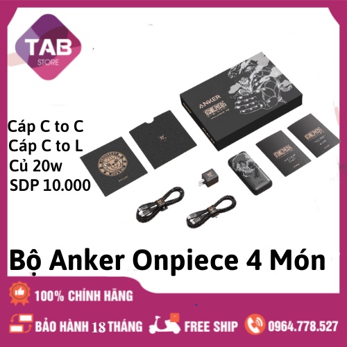 Bộ Sạc Anker Onepiece 4in1 Gồm Củ sạc 20w + 2 Cáp Sạc + Pin Dự Phòng - B9541 (Bảo Hành 18 Tháng)