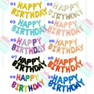 Bóng chữ happy birthday trơn kiểu mới