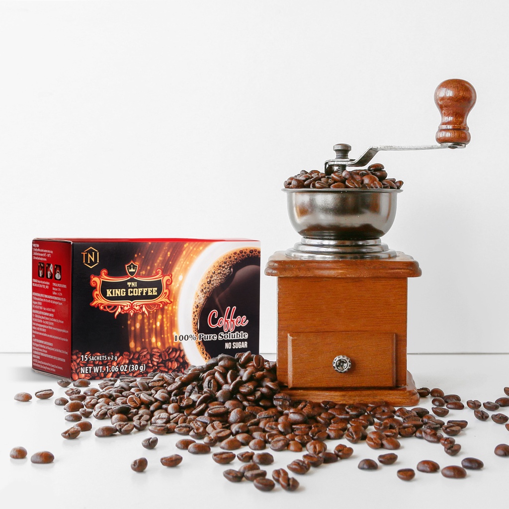 Combo 5 Cà Phê Hòa Tan Đen Thuần Khiết KING COFFEE - Hộp 15 gói x 2g