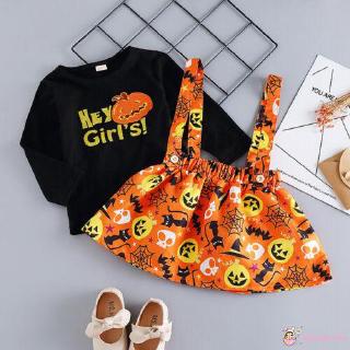 Set áo bí ngô + chân váy yếm dễ thương cho bé gái