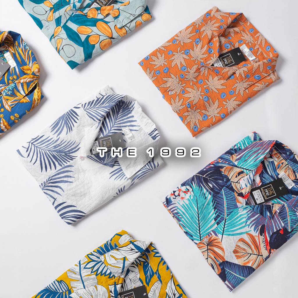 Áo đi biển nam Sơ mi họa tiết hoa lá Áo nhóm THE 1992 | BigBuy360 - bigbuy360.vn