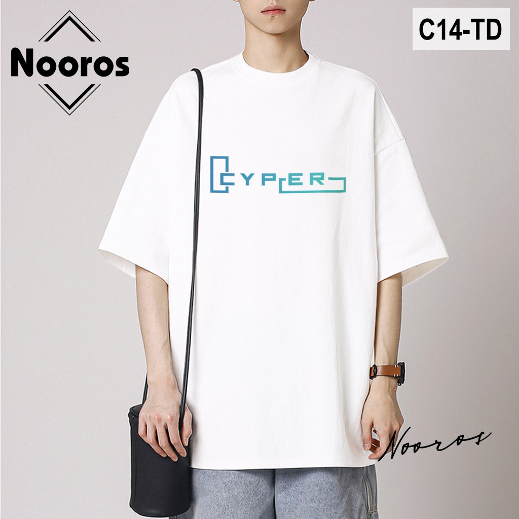 Áo thun tay lỡ nam nữ form rộng Nooros vải phông trơn cotton tee trắng unisex mát hình đẹp TAY LỠ CYPER - C11