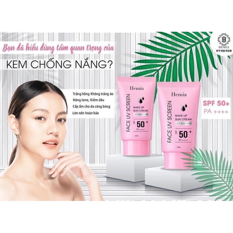 Kem Chống Nắng HEMIA Make Up Sunscreen SPF 50+ 50ml