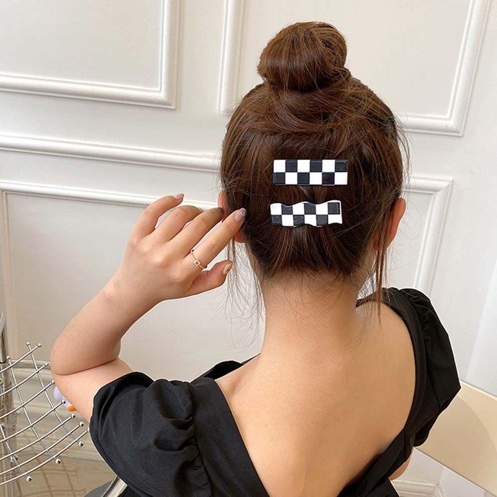 Kẹp Tóc Hình Học / Mặt Cười / Kẻ Sọc Không Để Lại Dấu Vết Cho Nữ