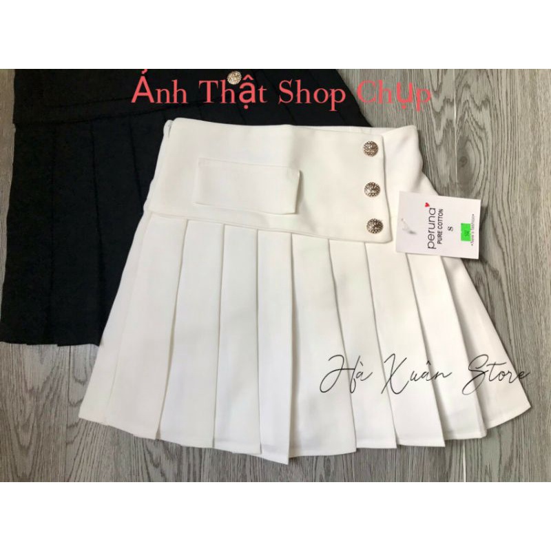 Chân Váy Xếp Ly 3 Cúc 🥰Chân Váy Xếp Ly Theo Phong Cách Hàn Quốc🥰