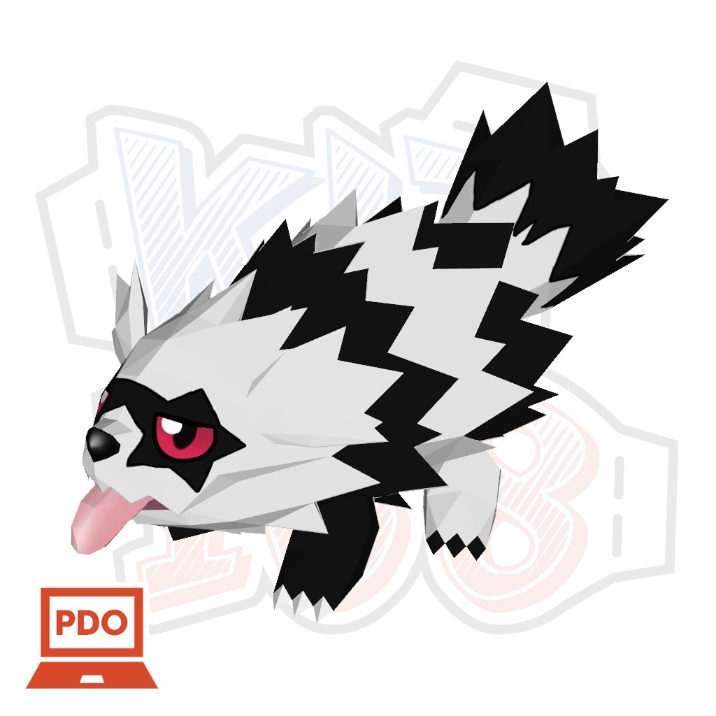 Mô hình giấy Anime Game Pokemon Galarian Zigzagoon