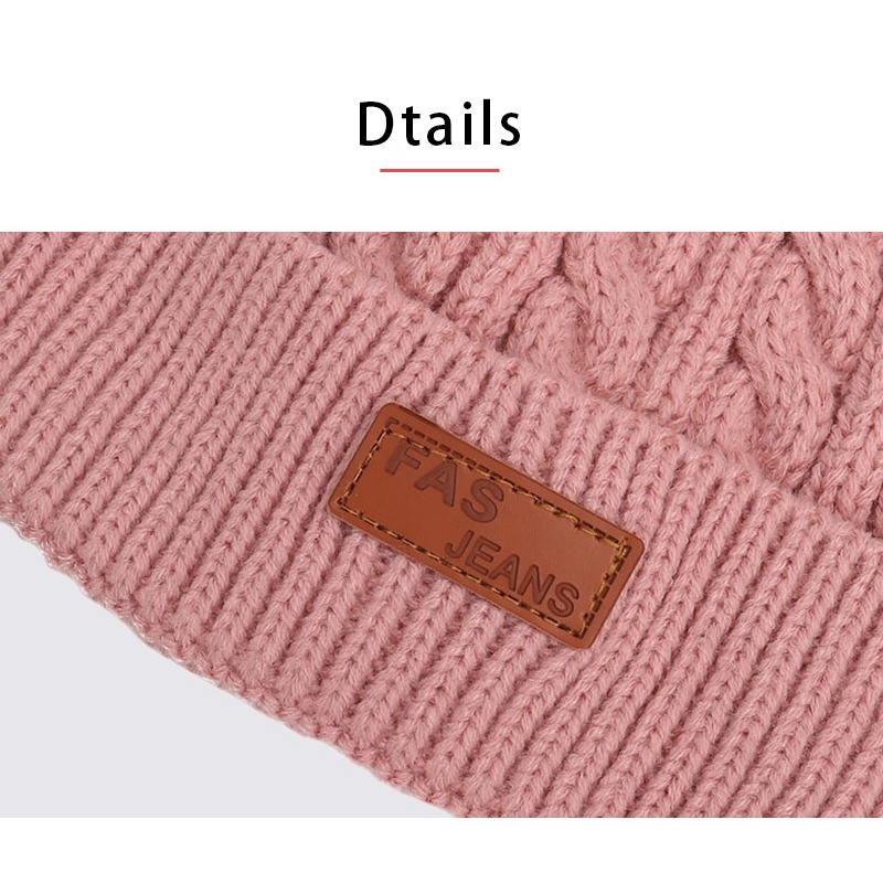 Set Mũ beanie + Găng Tay + Khăn Choàng Cổ Đính Quả Bông Dễ Thương Cho Bé