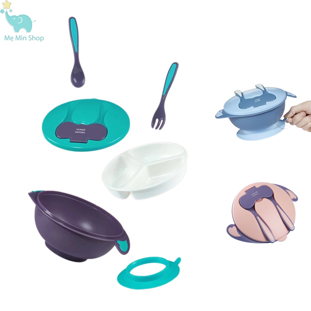 [TOP1] Bộ bát ăn dặm cách nhiệt chống đổ cho bé BBcare - có khay ăn dặm