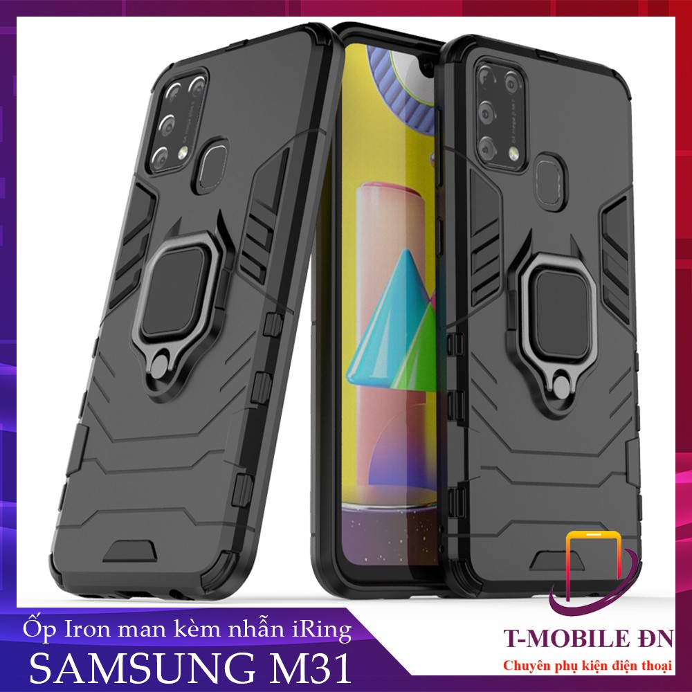 Ốp lưng Samsung M31,🔥🔥 Ốp iron man chống sốc kèm nhẫn iring chống xem video bảo vệ camera cho Samsung M31