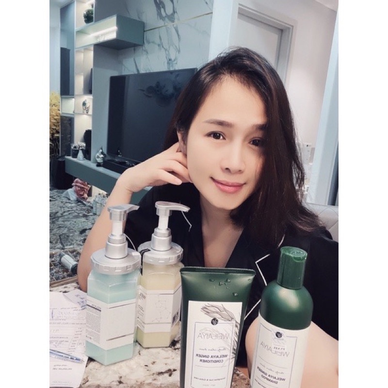 Cặp Dầu Gội + Xả Gừng Xanh Hà Thủ Ô WEILAIYA, Ngăn Rụng Tóc, Kích Mọc Tóc 400ml