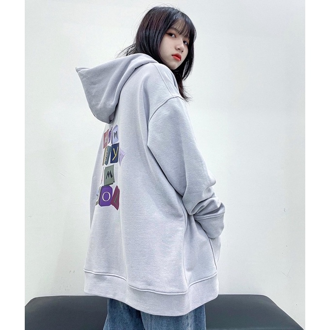 Áo Hoodie Canvas Xám trắng