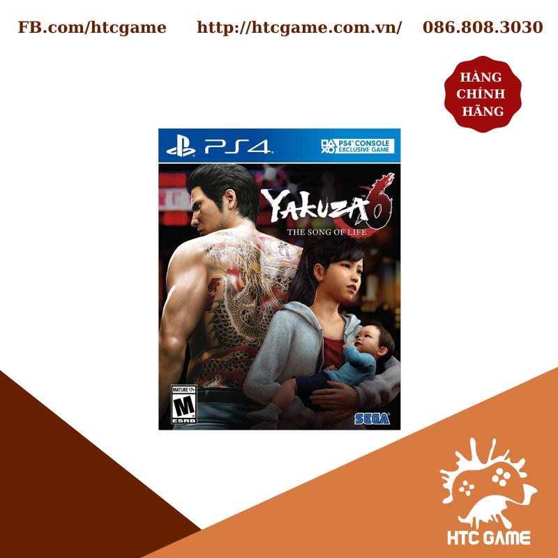 Đĩa game Yakuza 6 dành cho máy PS4