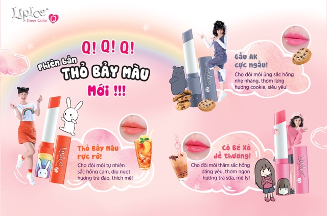 1 Son LipIce Sheer Color Q Phiên Bản Thỏ Bảy Màu