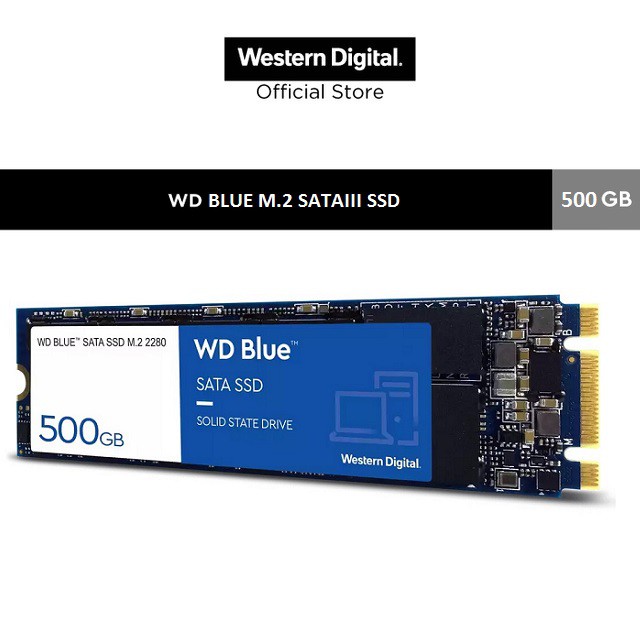  Ổ cứng SSD WD Blue 3D-NAND M.2 2280 SATA III 500GB - WDS500G2B0B