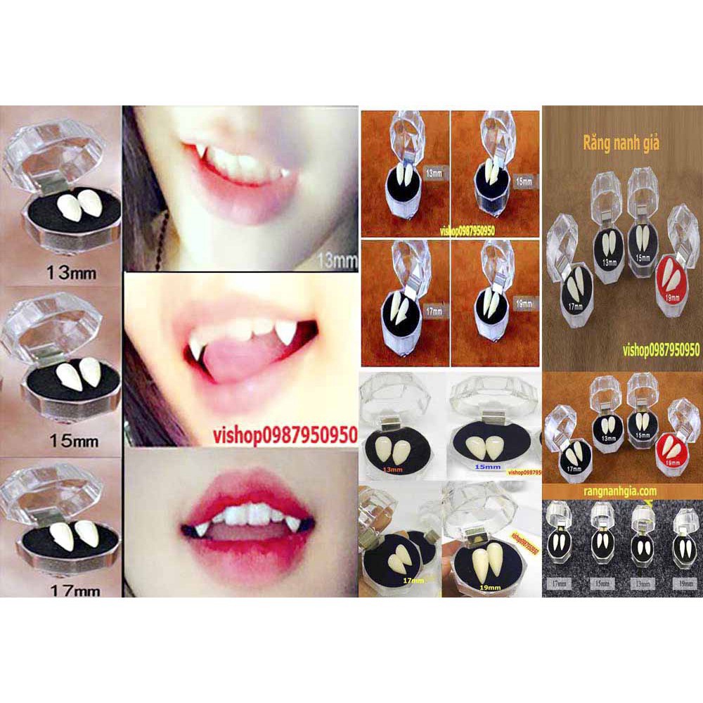 Răng nanh cao cấp 11nn,13mm,15mm,17mm,19mm keo dán răng nanh răng khểnh giả
