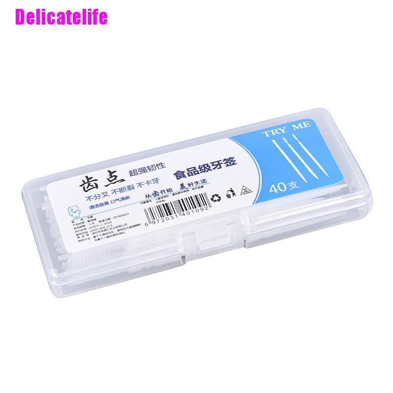 Hộp 40 tăm xỉa răng nha khoa chăm sóc răng miệng tiện dụng chất lượng cao