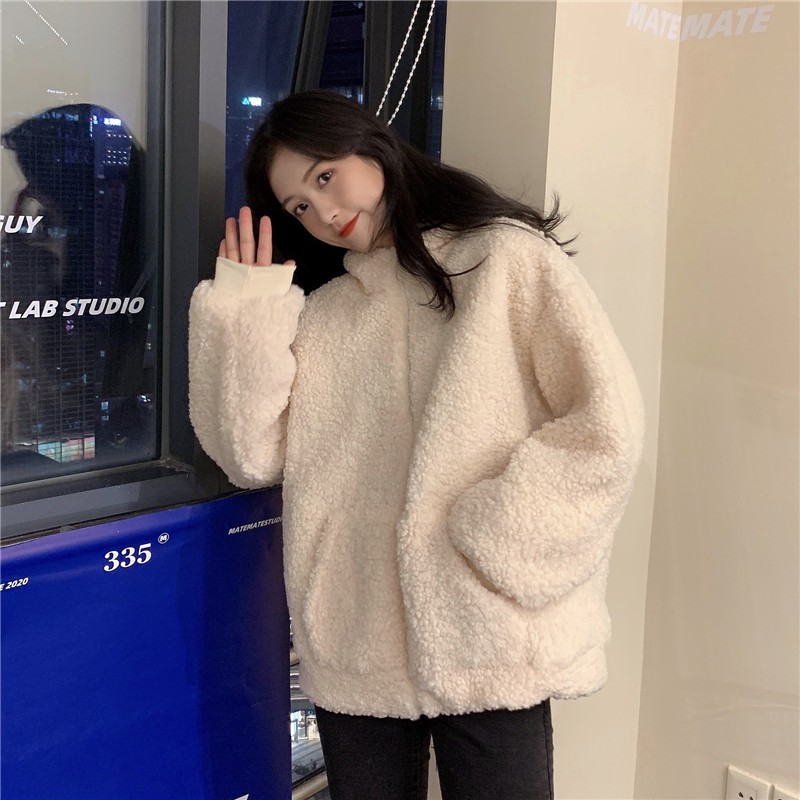 Áo Khoác Lông Cừu Có Mũ Trùm Đầu Tai Thỏ Đáng Yêu Cho Nữ 2020 | BigBuy360 - bigbuy360.vn
