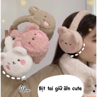 Bịt tai giữ ấm mùa đông hình mặt cún, bông chụp tai giữ ấm cute lông mềm mịn ấm áp