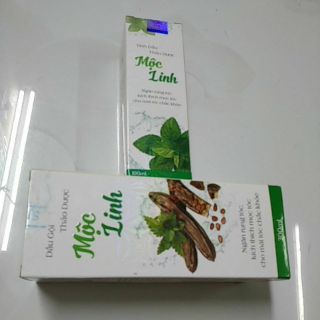 1 hộp dầu gội Mộc Linh và 1 hộp tinh dầu Mộc Linh