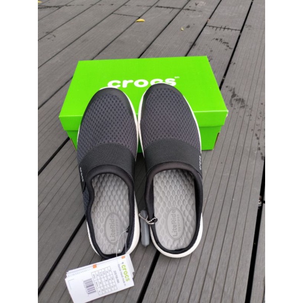 Giày sục cross literide mesh mule cho nam màu đen