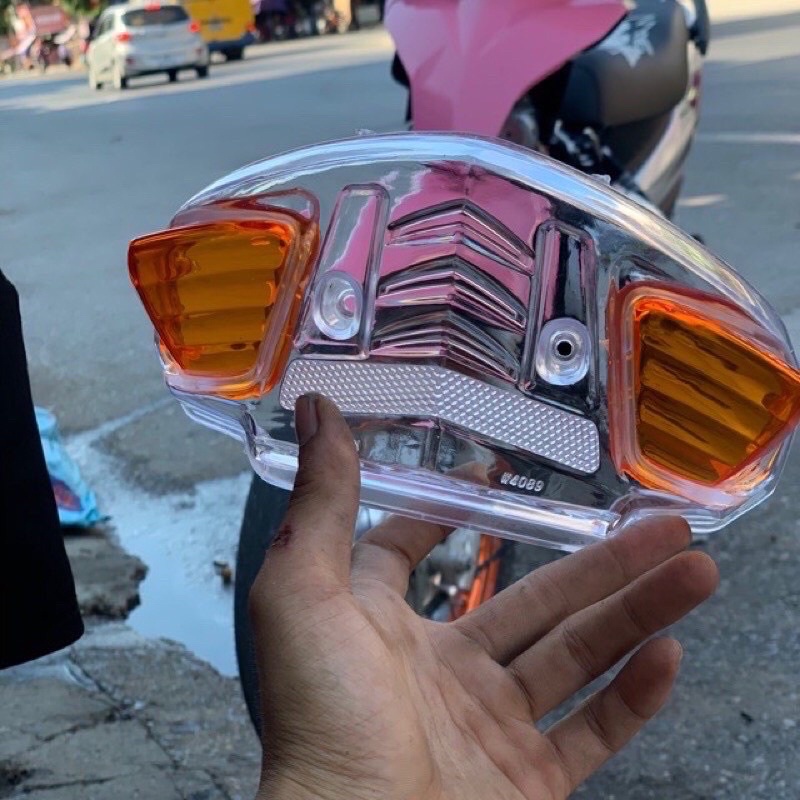 Nắp ốp hậu trắng wave50cc-100-110 (2006-2022) nhựa trong suốt