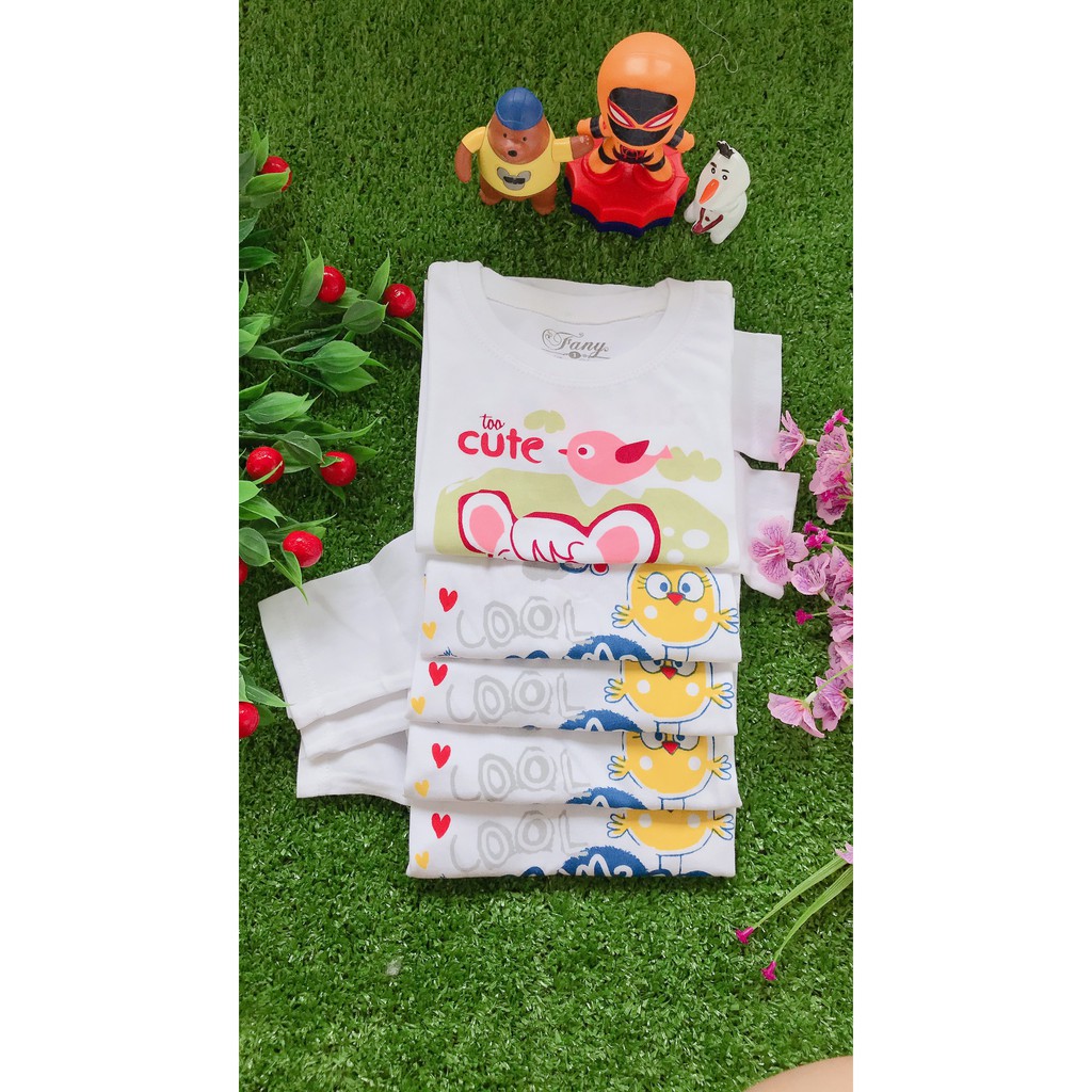 Set 5 Áo cotton trắng FANY tay dài cho bé gái ( Từ 6kg đến 18kg)