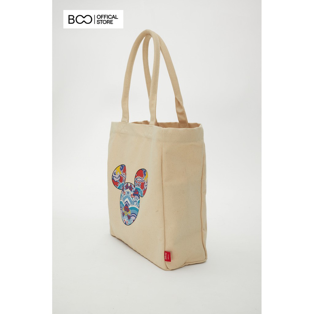 Túi Tote Unisex BOO Vải Canvas In Hình Mickey Hoạ Tiết Độc Đáo