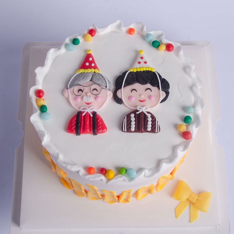 đồ trang trí bánh [FREESHIP❤️] tượng silicon CHỦ ĐỀ ÔNG BÀ nặn thủ công