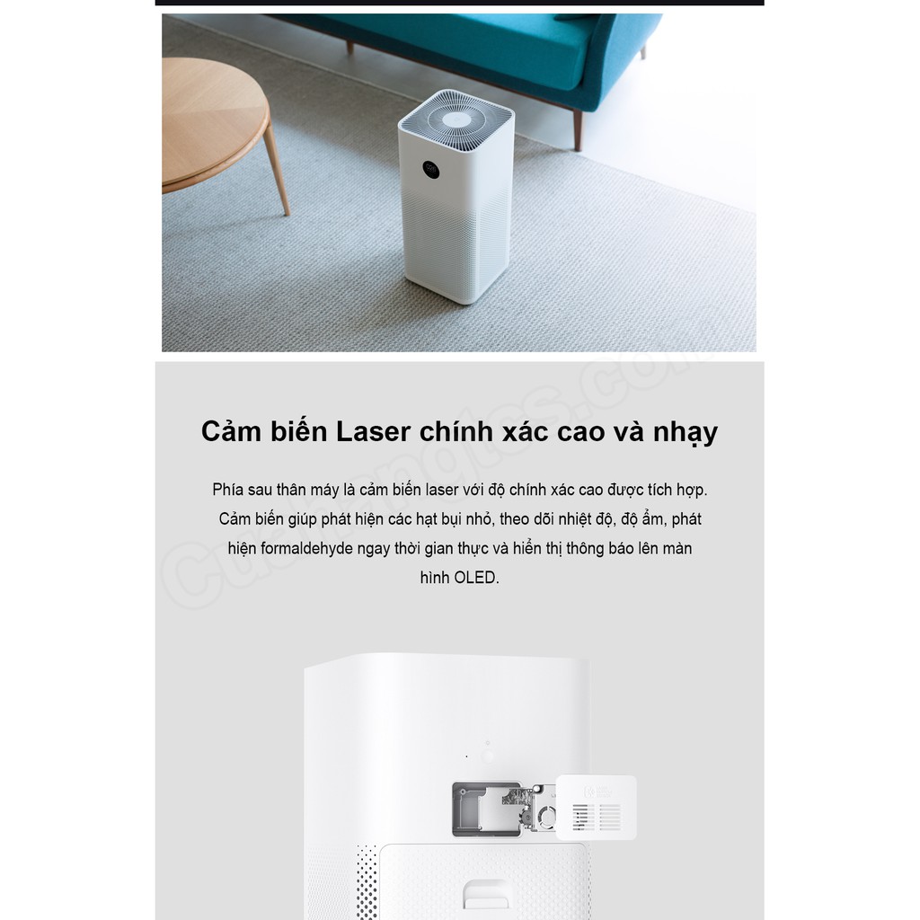 Máy lọc không khí Xiaomi gen3 2019  - Bảo hành 1 năm, kết nối wifi, tiêu chuẩn quốc tế