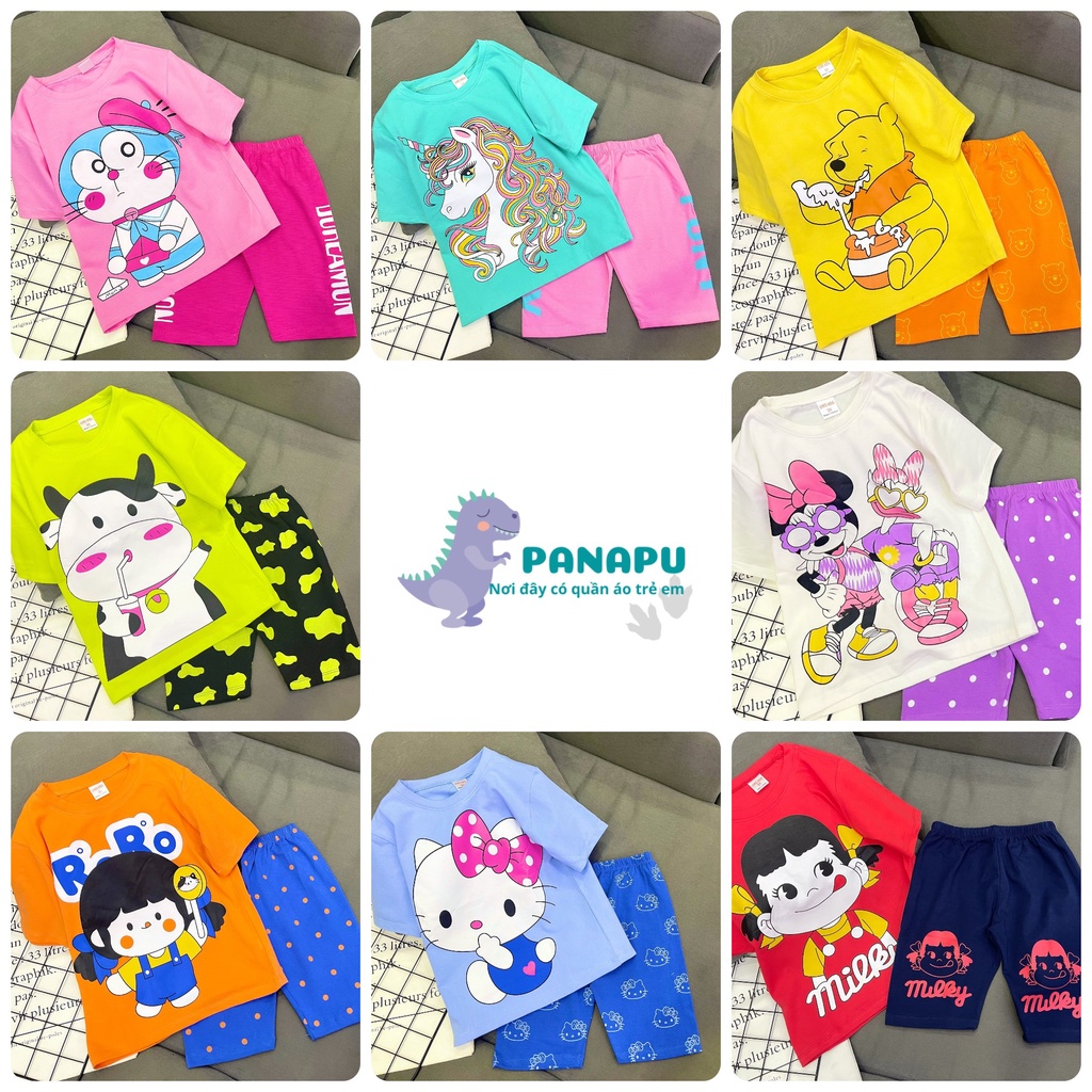 (ĐẠI 20 -38kg) BỘ NGỐ COTTON NGẮN BÉ GÁI