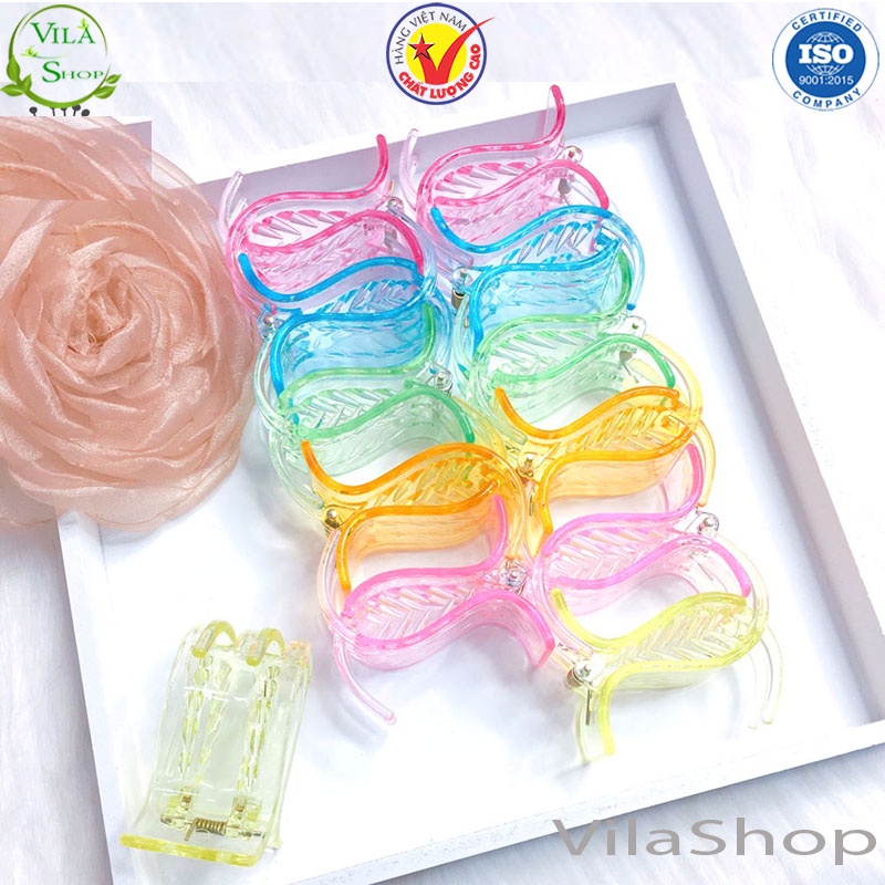 Kẹp Tóc, Kẹp Càng Cua 5 Răng, Chất Liệu Nhựa Trong Suốt Nhiều Màu Gọn Nhẹ Tiện Lợi