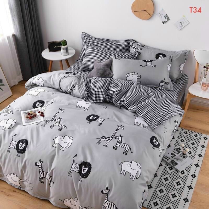 Bộ vỏ chăn ga gối nhập khẩu mền mịn mát, thoáng khí, họa tiết vô cùng sắc nét đáng yêu