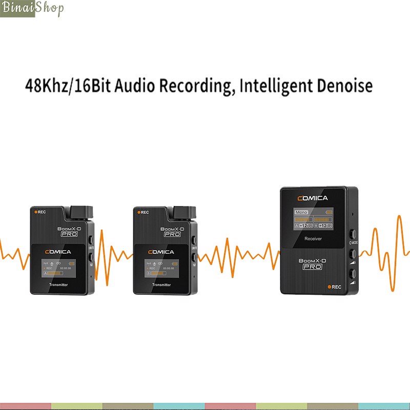 MICRO KHÔNG DÂY 2.4G CHO MÁY ẢNH VÀ ĐIỆN THOẠI COMICA BOOMX-D PRO D1 / D2