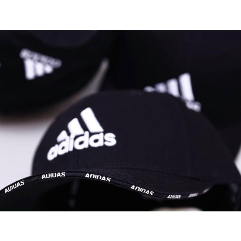 Mũ lưỡi trai Adi.das chất vải cotton Hàn Quốc cao cấp, nón kết Unissex màu đen trắng logo thêu nổi 3D